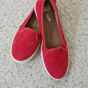 Clarks Azella Theoni Loafer Espadrilles Size 9 Red